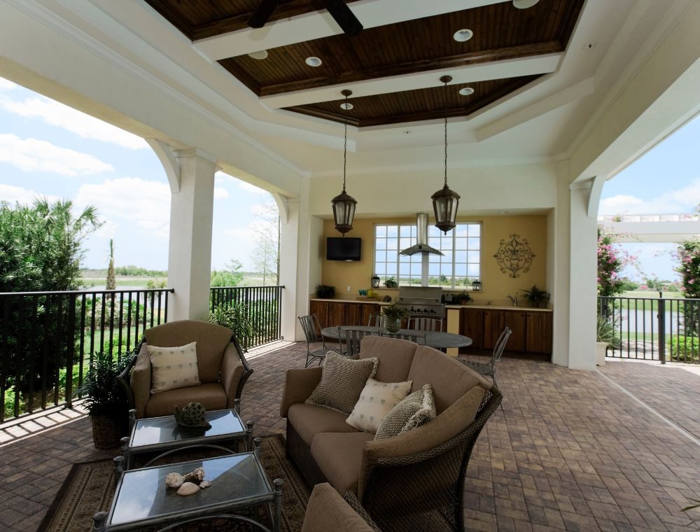 Outdoor Kitchen Against House